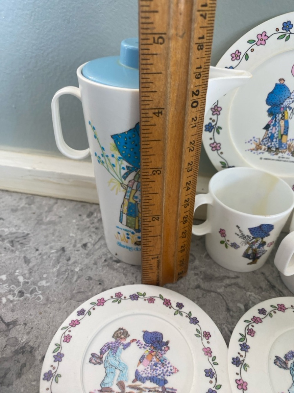 Holly Hobbie Blue & White plastic Tea Set - Picture 8 of 15